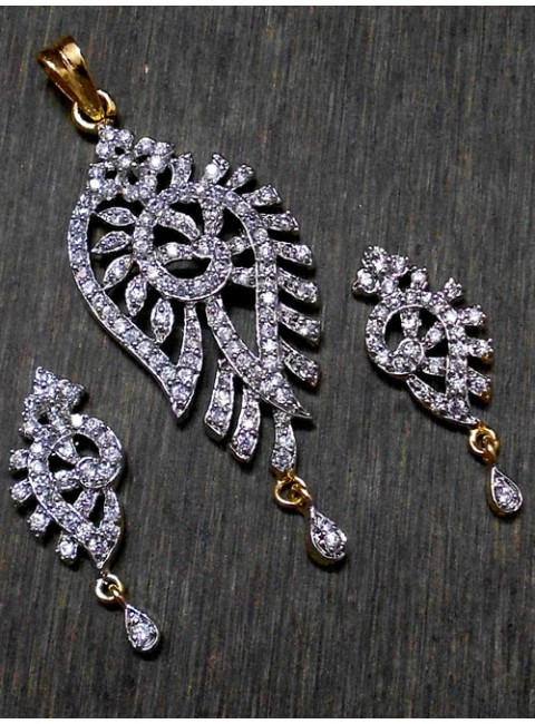 CZ Pendant With Earrings